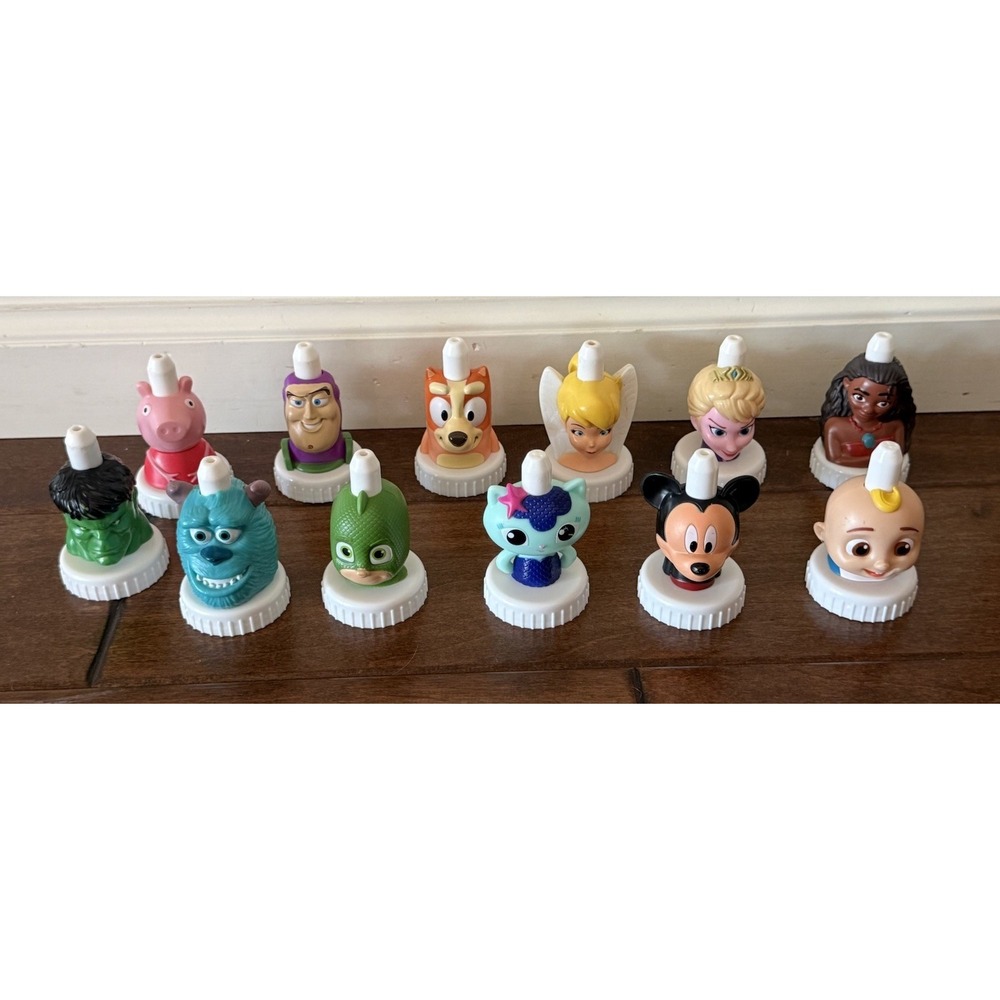 Good 2 Grow Toppers Disney Princesses Peppa Hulk Bluey Sulley Buzz Lot of 12